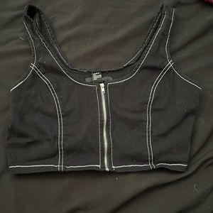 Zip up crop top